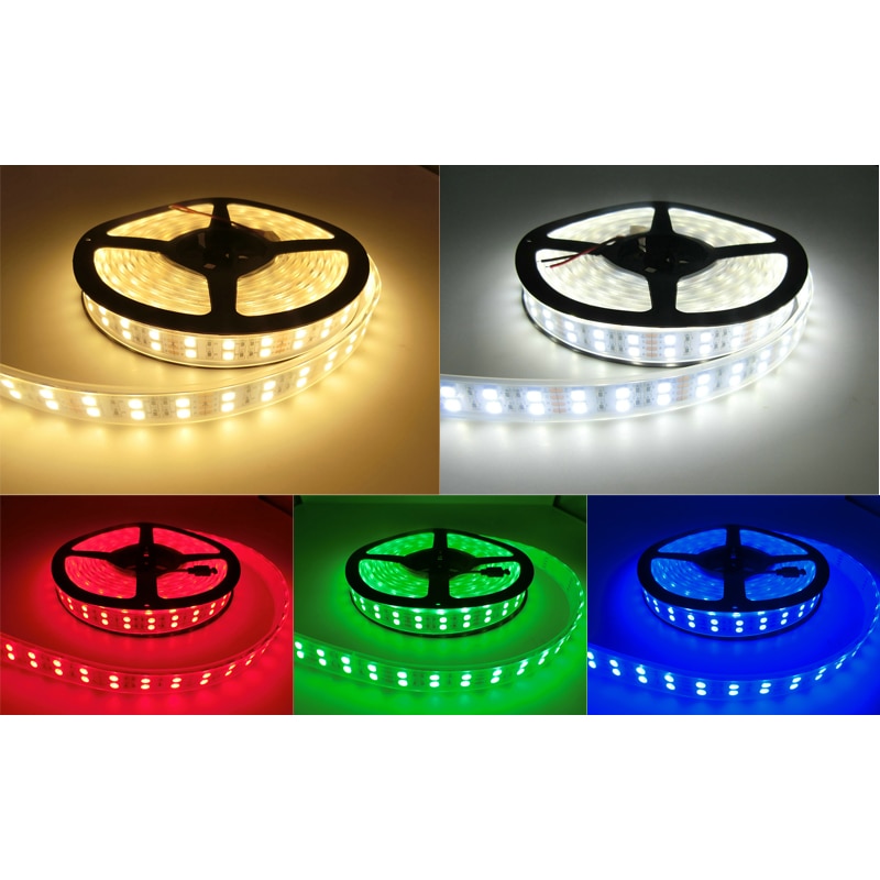 DC 12V 5050 SMD Flexible LED Strip 120LEDs/m Silicone Tube Waterproof Double Row
