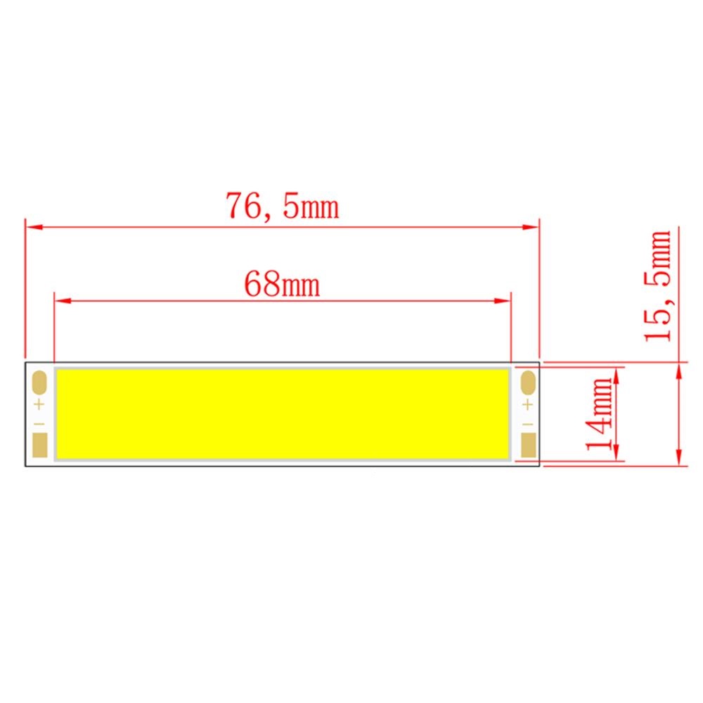 7W LED COB Light Bar Module Warm White/ White DC 21V 77*16mm