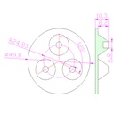 34mm Diameter LED Module Lens 3 LEDs 30° Flat Water Clear Lens