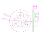 34mm Diameter LED Module Lens 3 LEDs 30° Flat Water Clear Lens