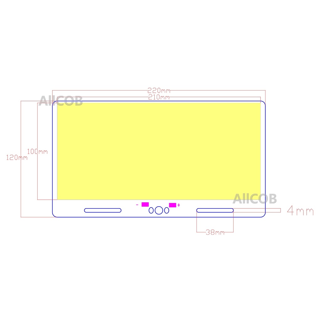 200W LED COB Light Module 220*120mm DC 12V White 6500K