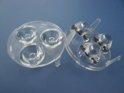 45mm Diameter LED Module Lens 3 LEDs 15° Concave Water Clear Lens