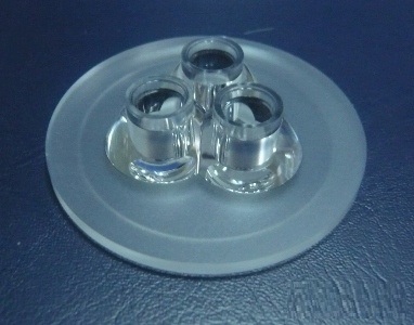 51mm Diameter LED Module Lens 3 LEDs 40° Flat Water Clear Lens