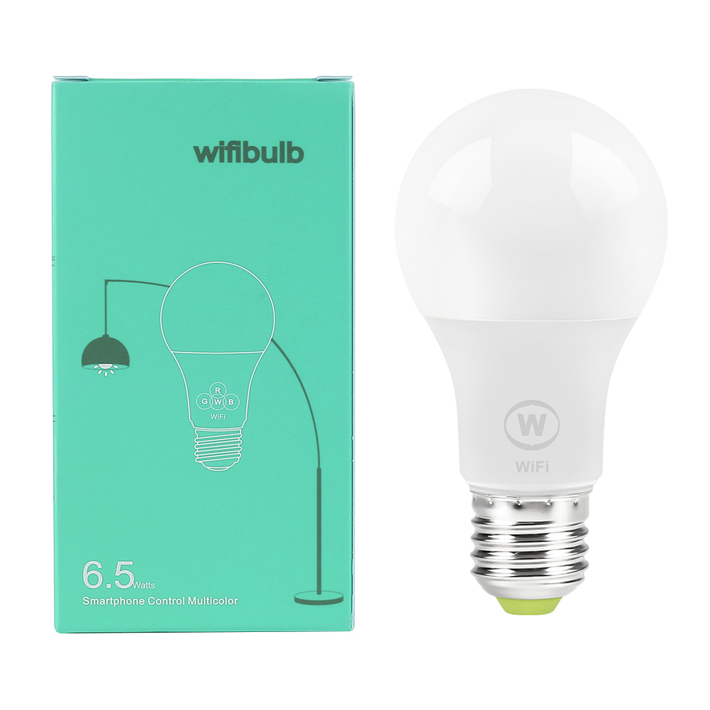 WiFi Smart Light Bulb 6.5W E27 lamp 2700-3500K NO RGB White Light and Warm Light Only for Amazon Alexa Google Home 650ml