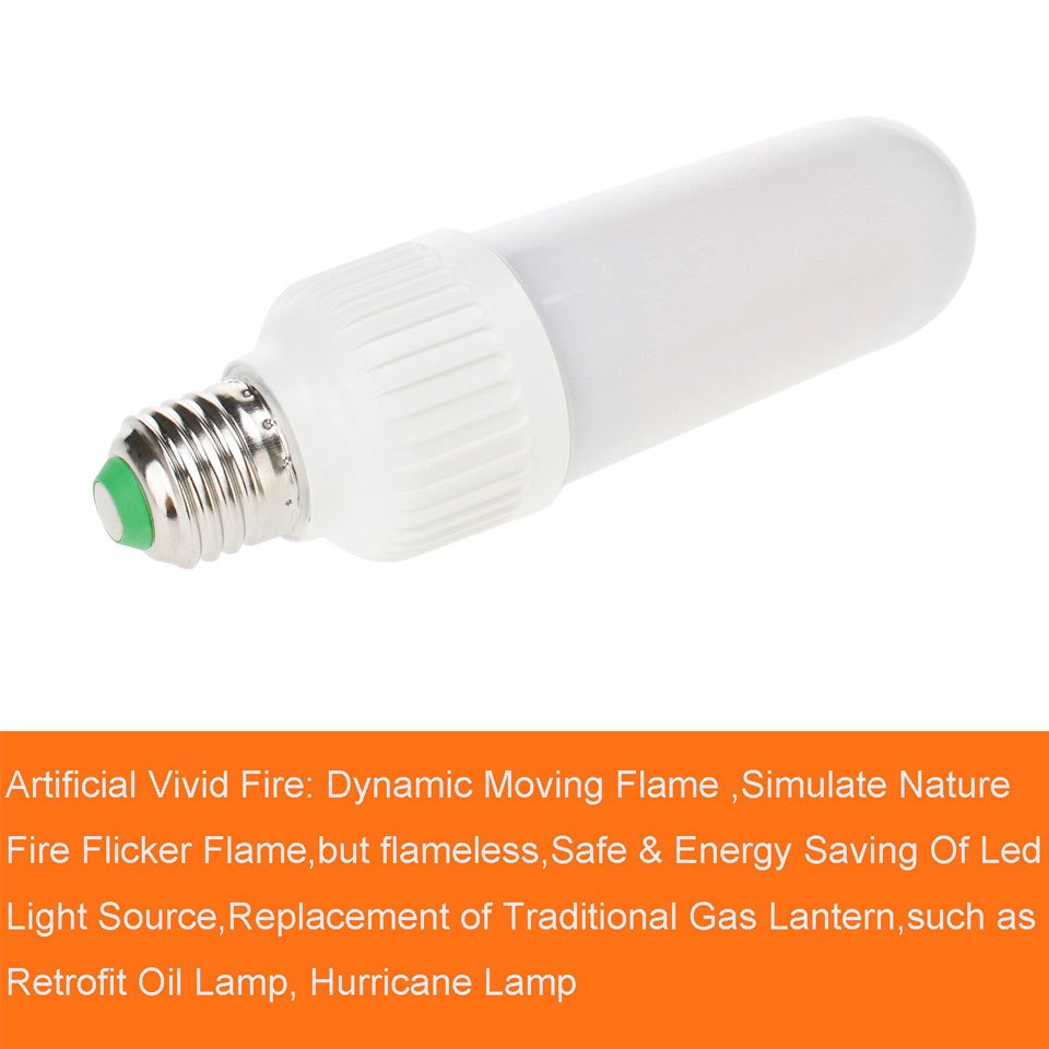 5W E27 E26 B22 2835 SMD Warm White LED Corn Bulb Lamp AC85V-265V Flame Fire Light 1