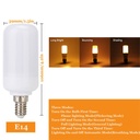 5W E27 E26 B22 E12 E14 2835 SMD Warm White LED Corn Bulb Lamp AC85V-265V Flame Fire Light