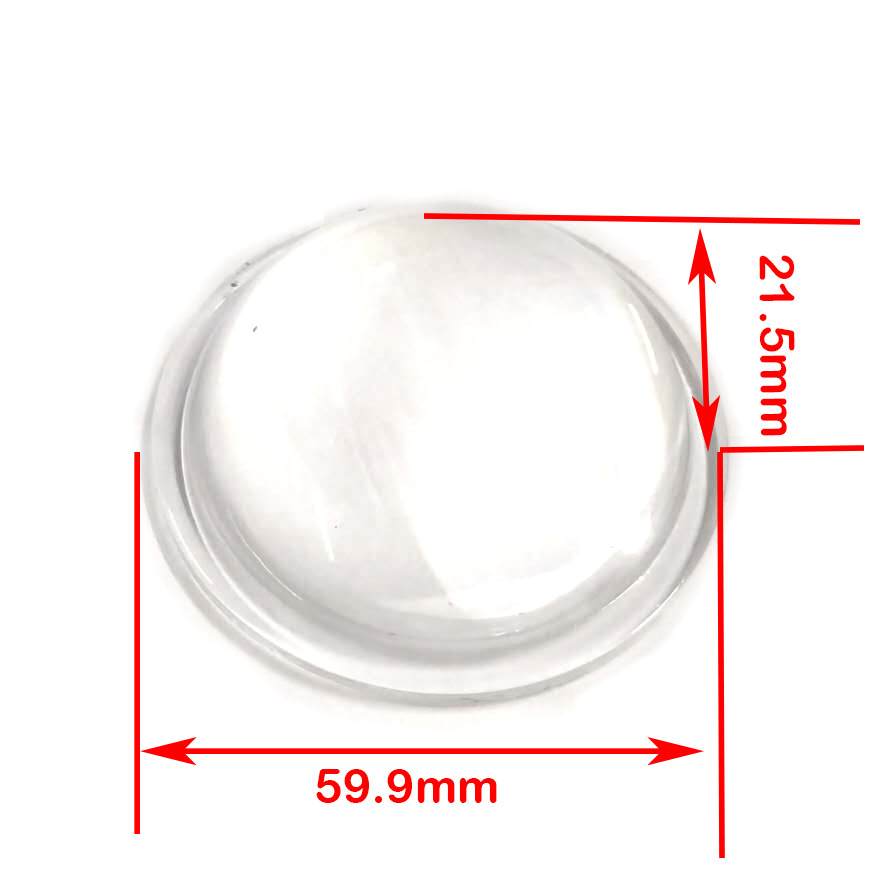 Optical Glass Plano-convex Lens for Power LED Spotlight, 20-65 degree adjustable, 59.9*21.5MM