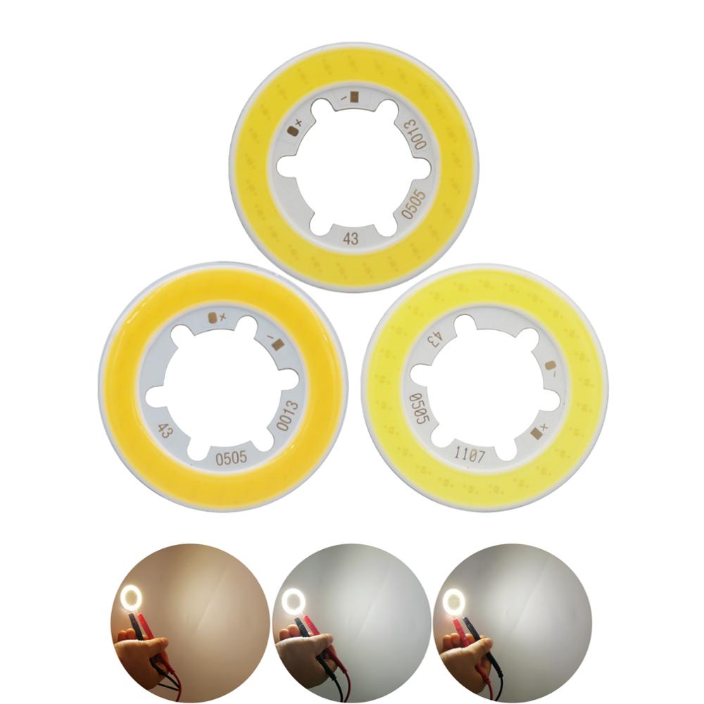 5W LED COB Module LED COB Round Panel DC 15V 43mm PCB 42mm Emitting Area Warm Natural White