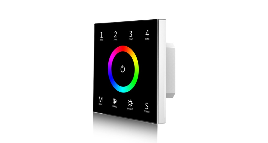 T13 AC85-265V RF2.4G RGB 4 Zones Touch Panel Controller for LED Lamp