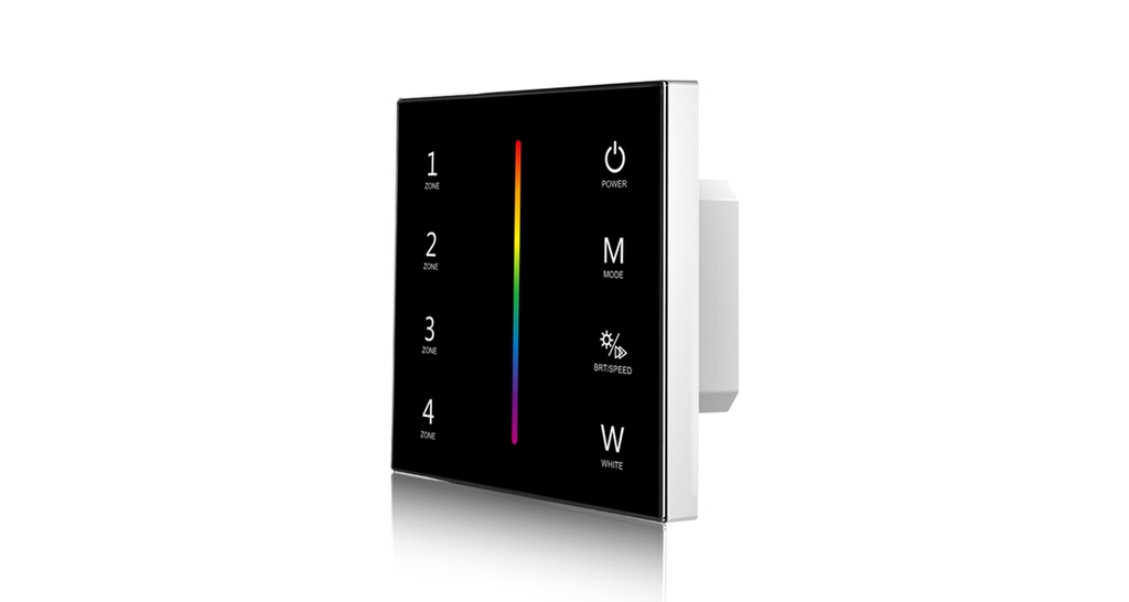 T14-1 AC85-265V RF2.4G RGBW 4 Zones Touch Panel Controller for LED Lamp