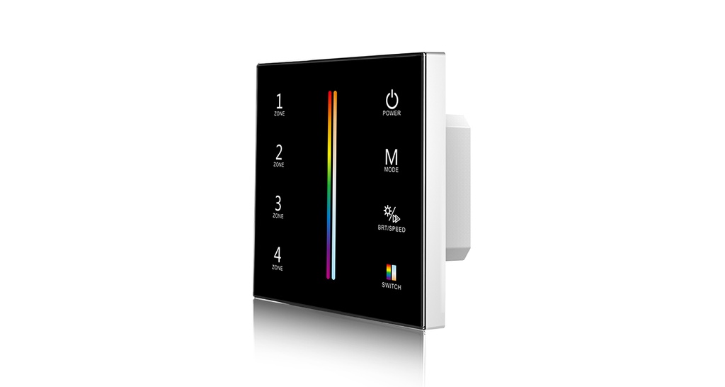 T15-1 AC85-265V 2.4G 4 Zones RGB Color Temperature Touch Panel Controller for LED Lamp