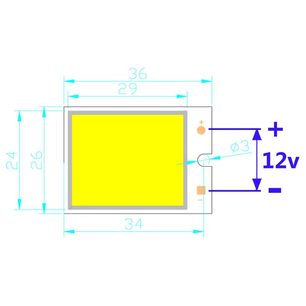 2-6W LED COB Light Bar Module Cold White DC 9V 40*35 40*20 36*26 26*16mm