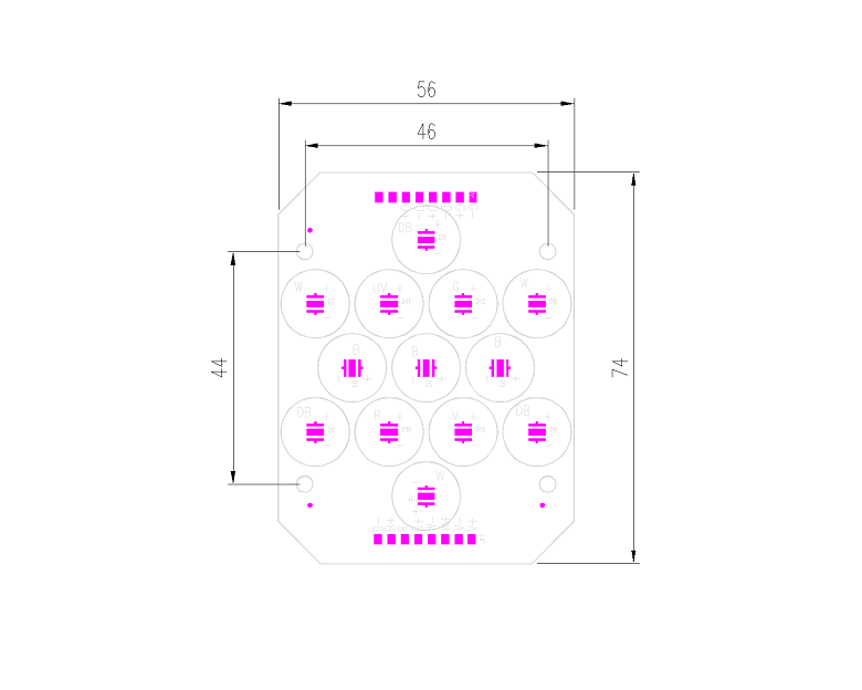 7 Channel Aluminum Plate AI PCB LED for Aquarium Coral Light