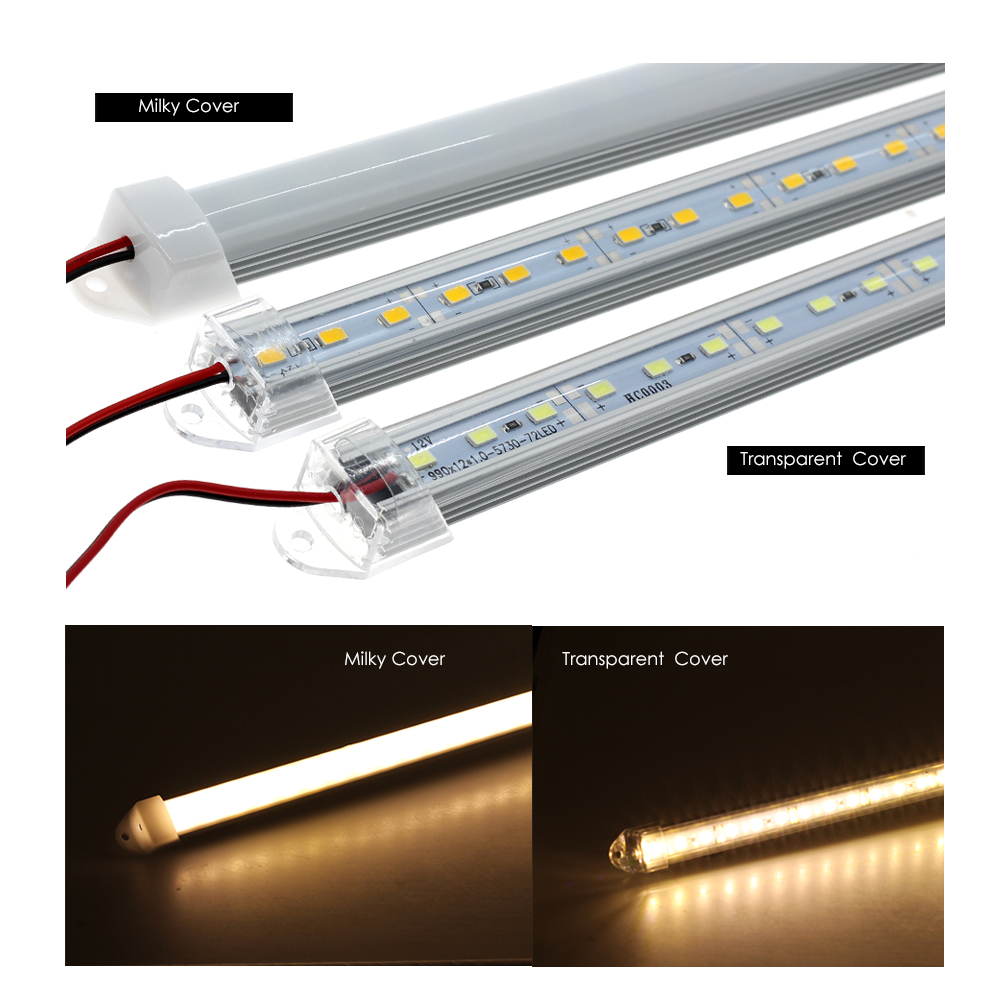 DC12V SMD 5730 Rigid LED Light Bars 100cm with U Aluminium Shell + PC Cover