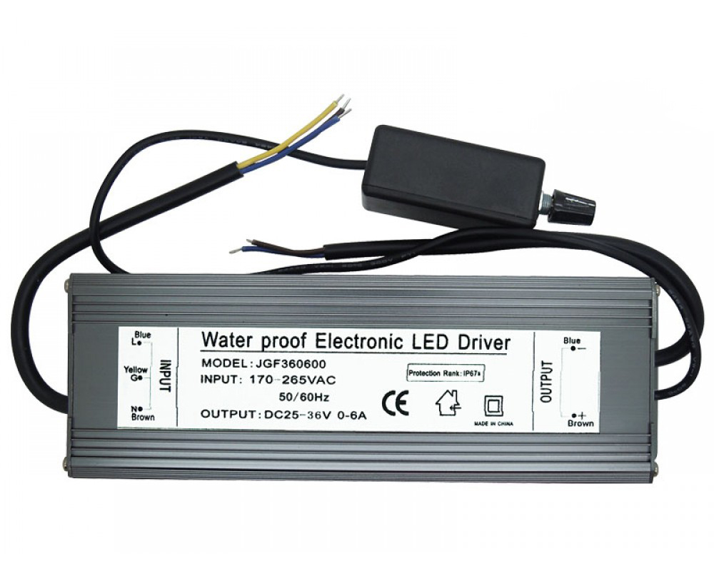 200W Dimmable LED Driver Input AC170-265V DC25-36V 0-6A Waterproof JGF360600