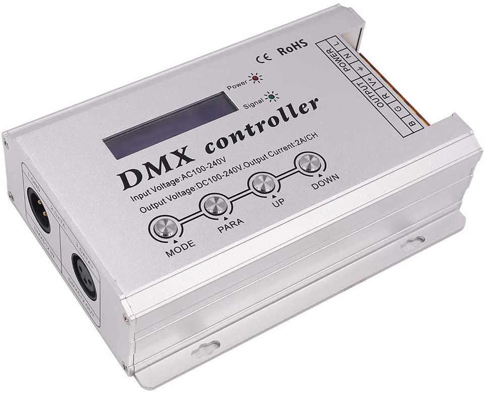 DMX300B 3CH High-Voltage DMX decoder; with XLR3 and RJ45 input AC110V~220V with LCD Display ;RGB(3Channel) decoder