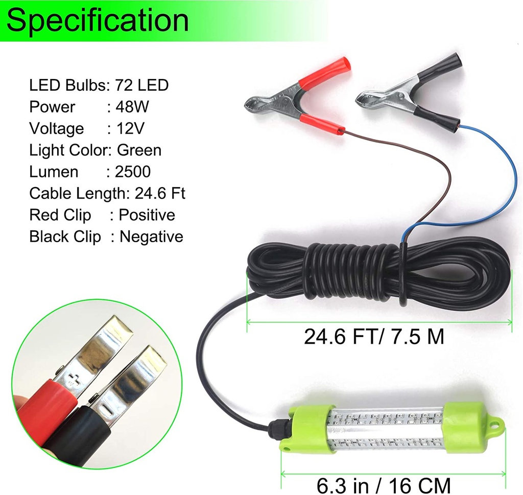 DC12V 18W/45W Aluminum LED Fish Submersible Underwater Fishing Light