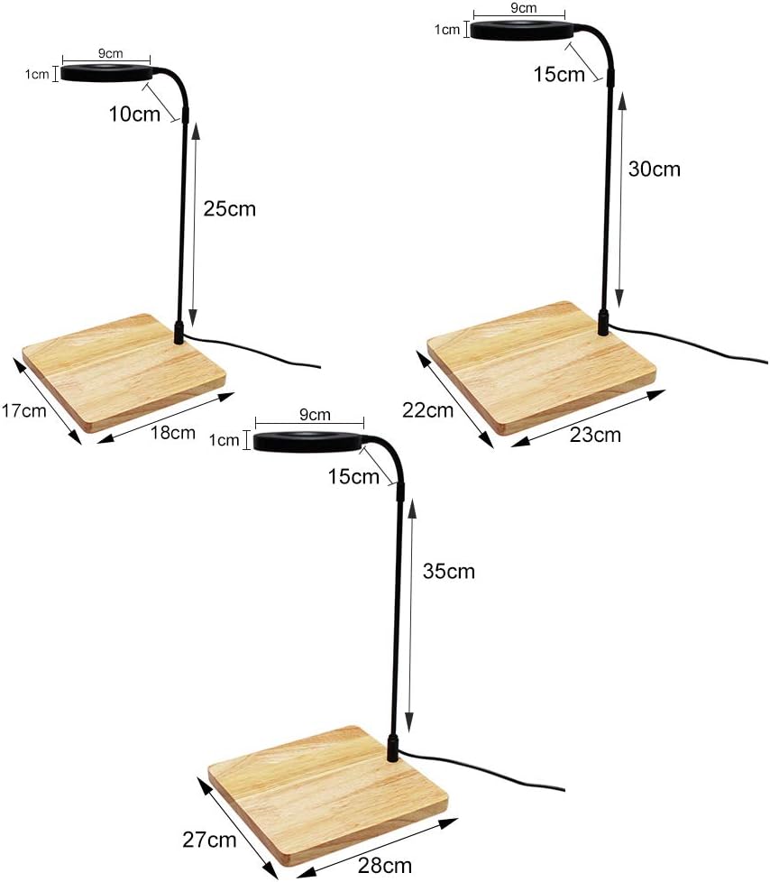 LED Aquarium Light 360 Degree Full Spectrum LED Light with Bamboo Board 10W