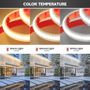 DC24V Waterproof IP68 COB LED Light Strip 360LEDs/m 5M/16.4ft High Density Flexible Tape 3000-6500K