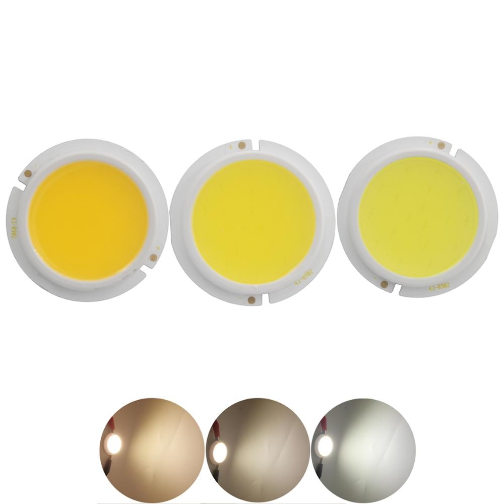 3W/5W/7W/9W LED COB Module LED COB Round Panel 30V 43mm PCB 37mm Emitting Area Warm/ Natural White 