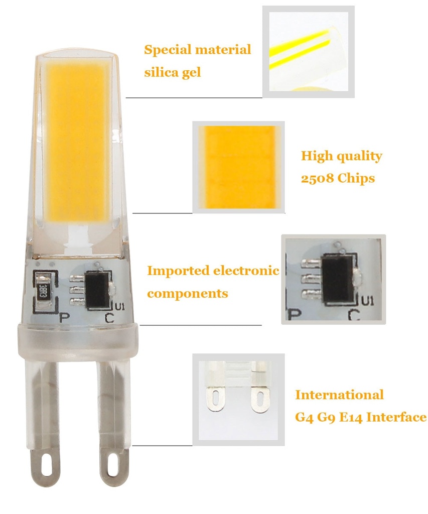 7W G4 G9 E14 COB LED Halogen Bulb AC220V/AC/DC12V Home Light LED Silica Gel Lamp