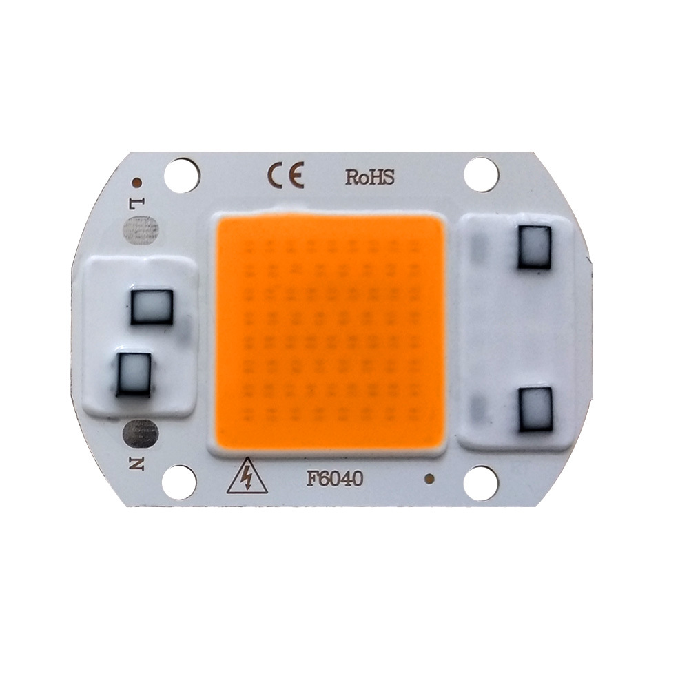 20W 30W 50W Driverless LED Light COB Chip Size 60x40mm Emitting White/Warm White/Full Spectrum