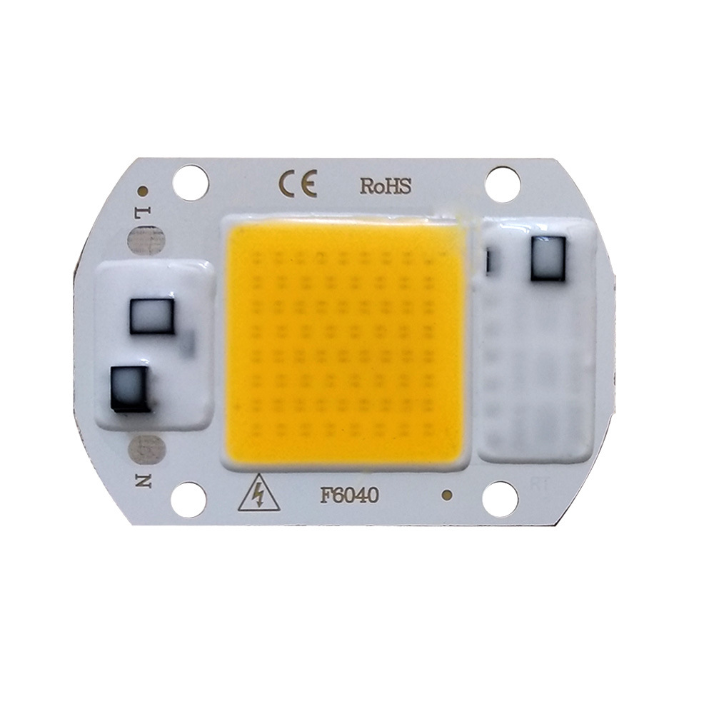 20W 30W 50W Driverless LED Light COB Chip Size 60x40mm Emitting White/Warm White/Full Spectrum