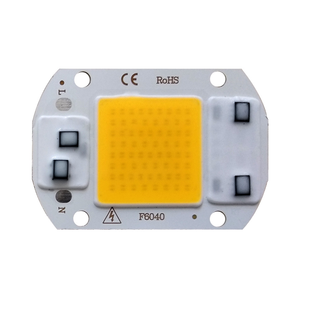 20W 30W 50W Driverless LED Light COB Chip Size 60x40mm Emitting White/Warm White/Full Spectrum