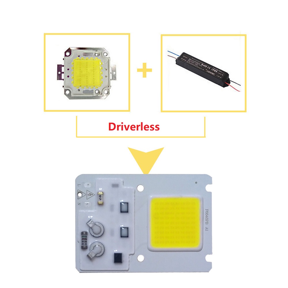 20W 30W 50W Driverless LED Light COB Chip Size 68x48mm Emitting 25x25mm