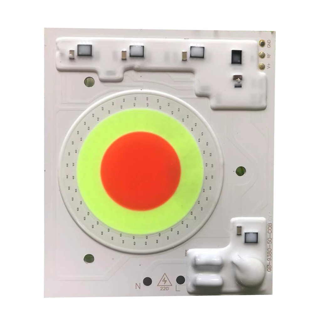 50W Driverless RGB LED Light COB Chip Size 93x80mm Emitting 55mm