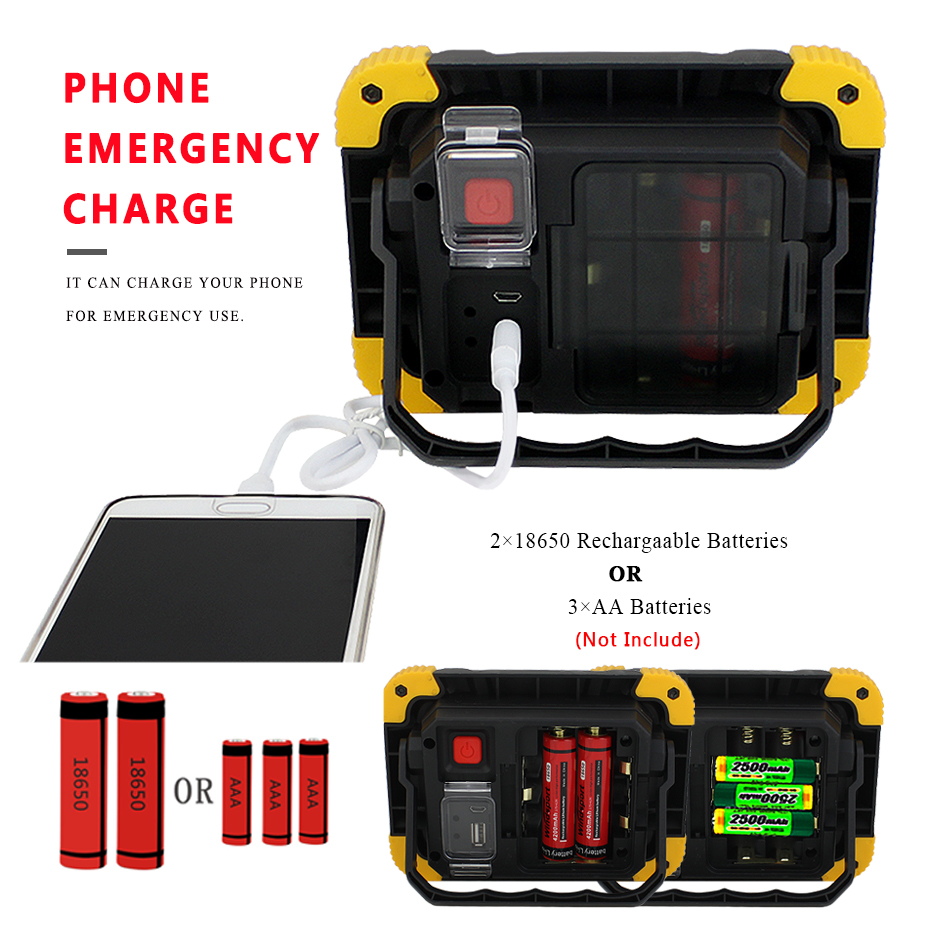 20W Recharge Portable COB LED Floodlight USB Charging Waterproof Floodlight