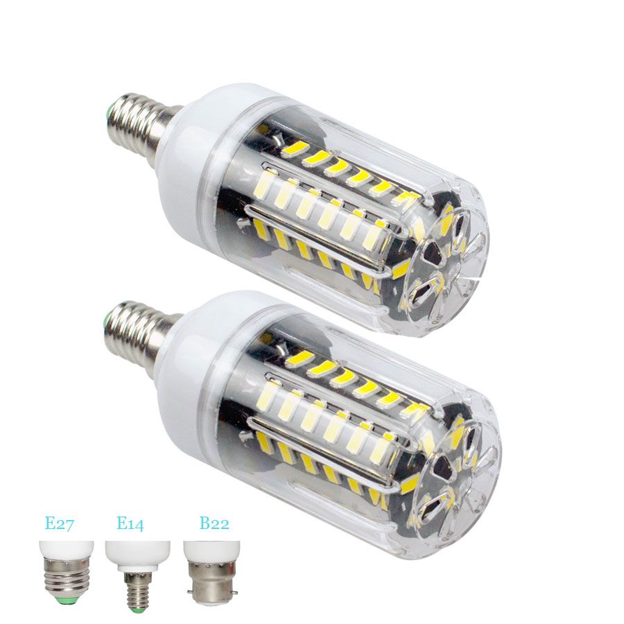 9W 12W 15W 25W E27 E14 B22 7030 SMD LED Corn Bulb Lamp AC110V/220V Chandelier LEDs