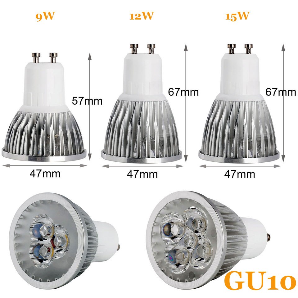 9W 12W 15W E27 GU10 MR16 LED Bulb Lamp 110V/220V/DC12V Home Light Aluminum Spotlight