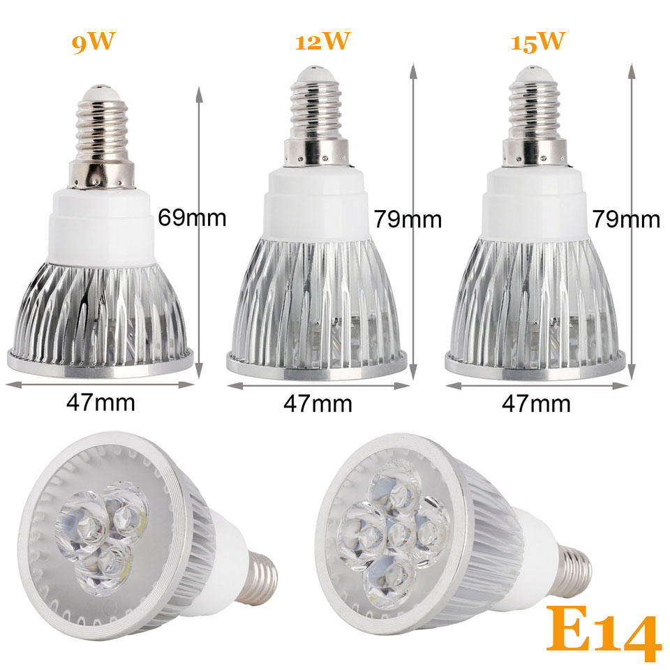9W 12W 15W E27 GU10 MR16 LED Bulb Lamp 110V/220V/DC12V Home Light Aluminum Spotlight