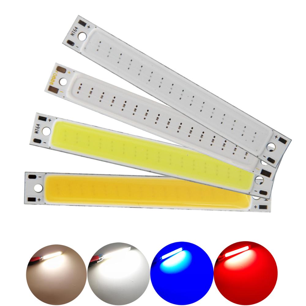 1W COB LED Light Source Module Warm Cold White Blue Red 3-3.7V 300mA 60*8mm