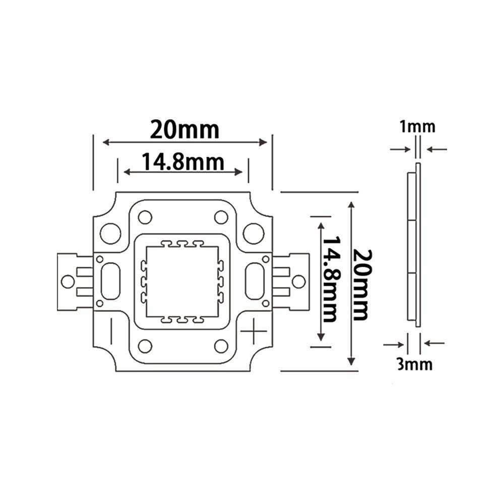 10W High Power LED Emitter White 2700-35000K