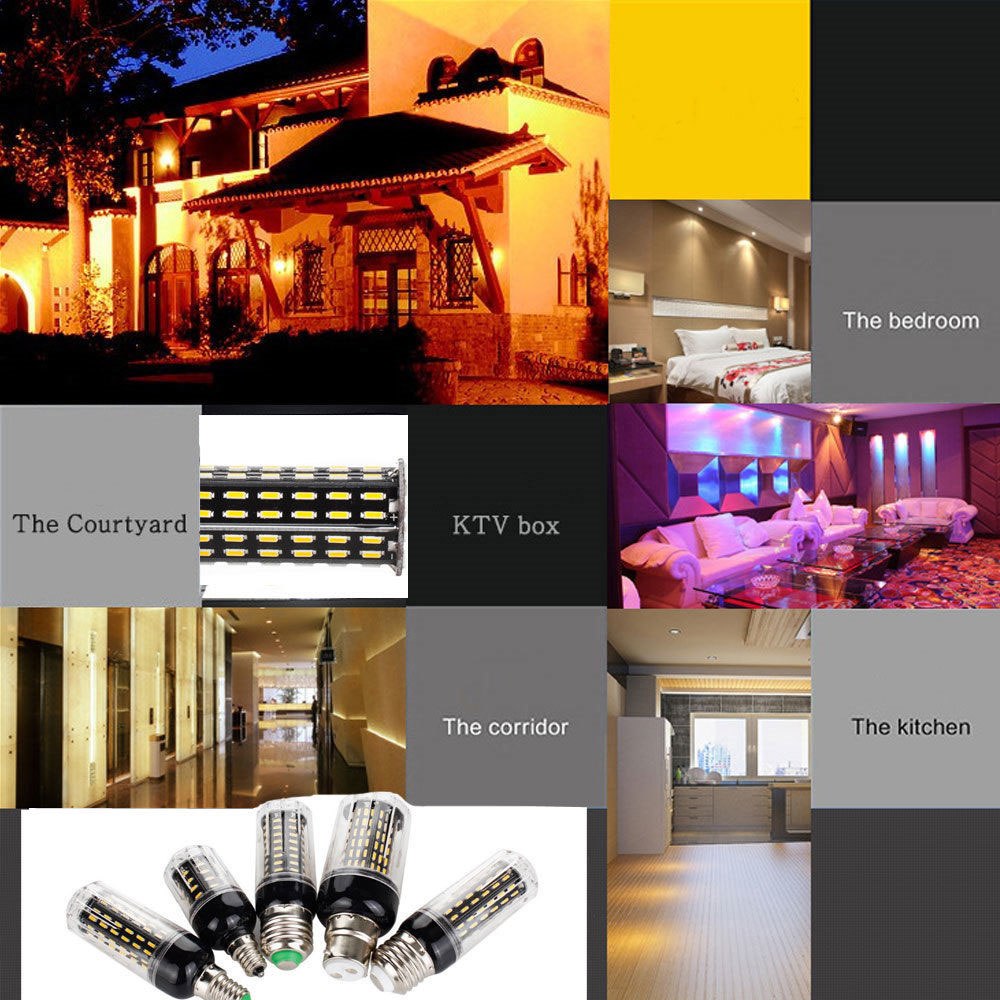 10W 20W 25W 30W E12 E14 E26 E27 B22 4014 SMD LED Corn Bulb Lamp 110V/220V Chandelier LEDs Candle Light