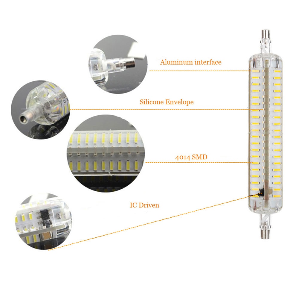 10W 76LEDs R7S 4014 SMD LED Corn Bulb Lamp AC110V/220V LED Floodlight