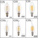 2W 4W 6W E14 E27 C35 C35L LED Edison Bulb AC220V Home Light LED Filament Candle Bulb