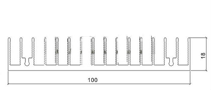 100*18mm Rectangular Aluminum Heatsink