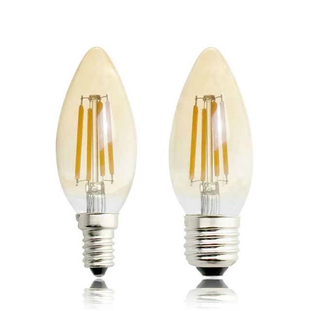 2W 4W 6W E14 E27 C35 C35L LED Edison Bulb AC220V Home Light LED Filament Candle Bulb