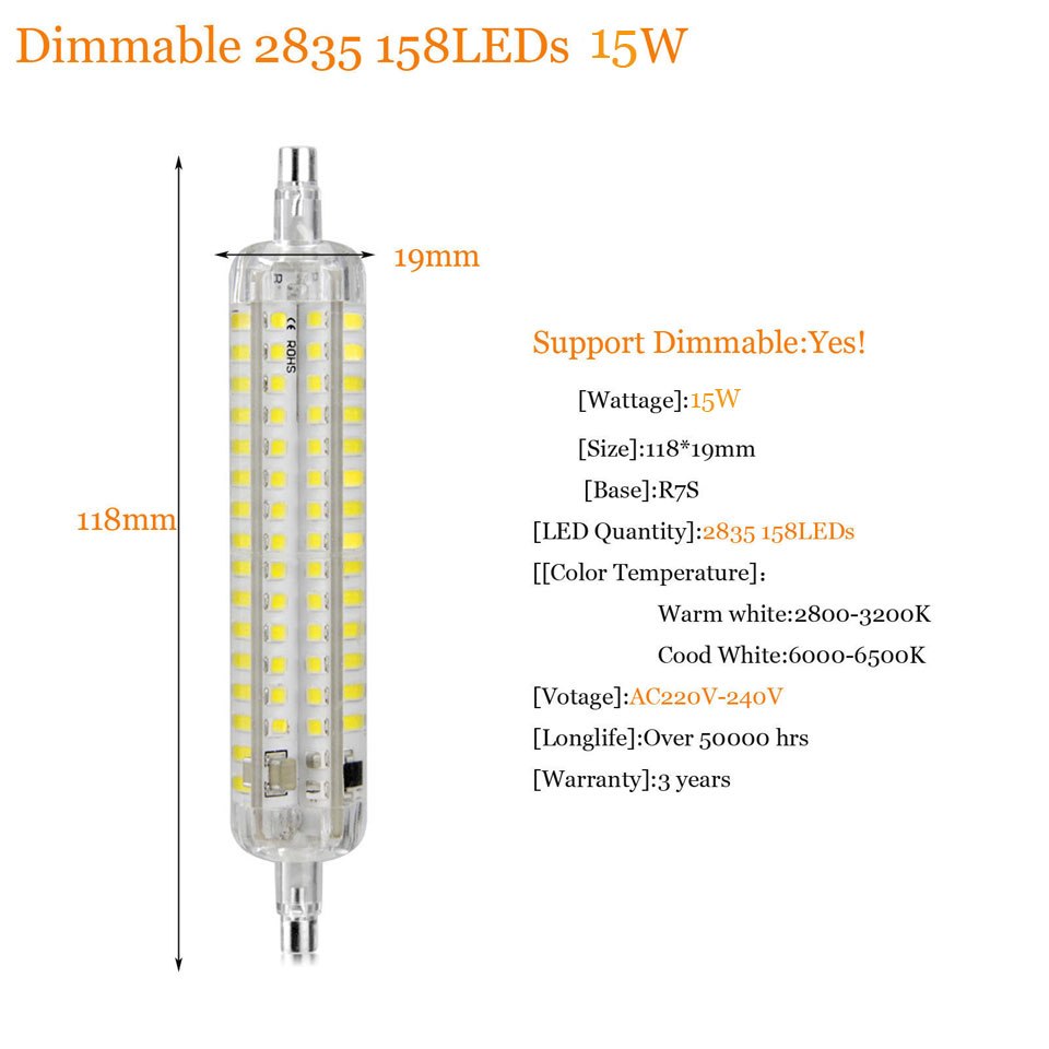 10W 15W R7S 2835 SMD LED Corn Bulb Lamp AC220V LED Floodlight