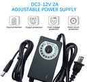 110V-240V to DC 3-12V 2A US Plug Switch Power Supply Adapter Transformer for LED Strip Lights