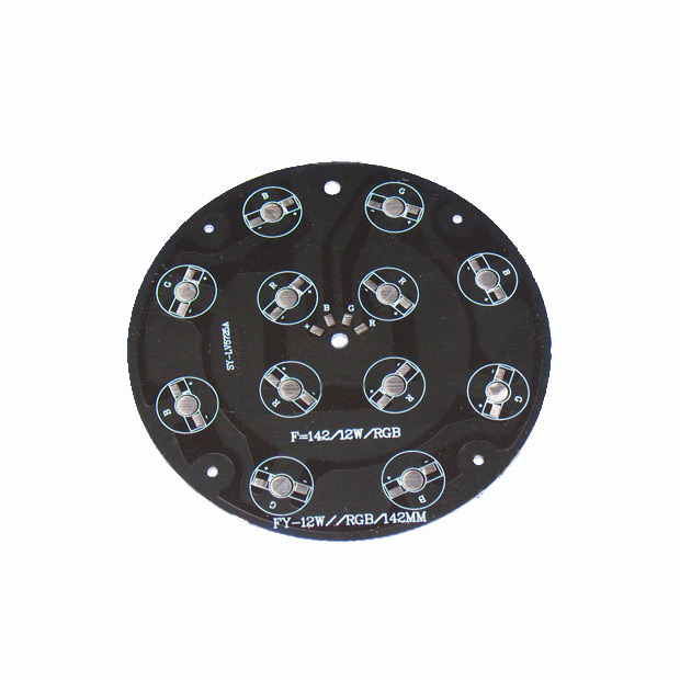 142mm 9W/12W/24W RGB Common Anode Aluminum Base Plate Black PCB Board