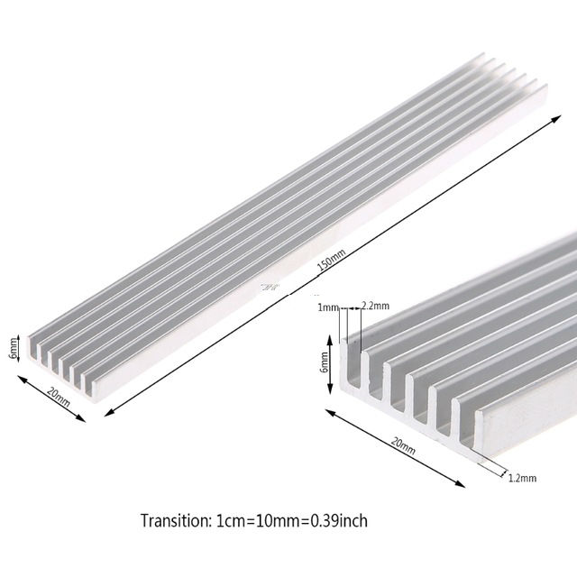 150*20*6mm Aluminum Heatsink for 3*1W Power LED