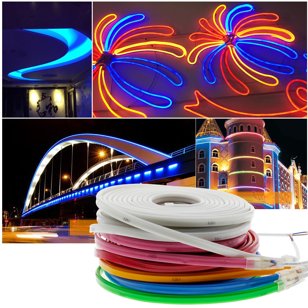 12V Neon LED Strip Light SMD2835 8x16mm 20LED/M High Safety Outdoor Decorative Flexible Light