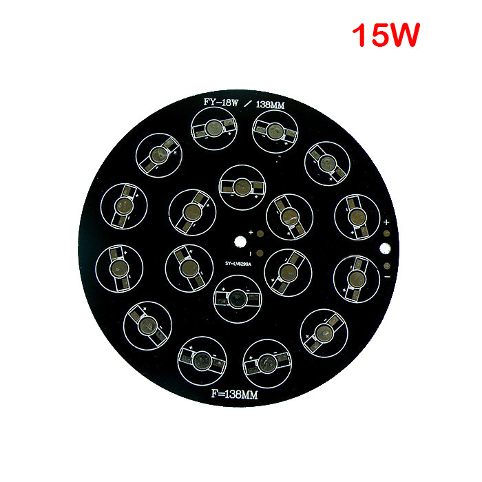138mm 9W/12W/15W/18W RGB LED Black Aluminum Base Plate PCB Board