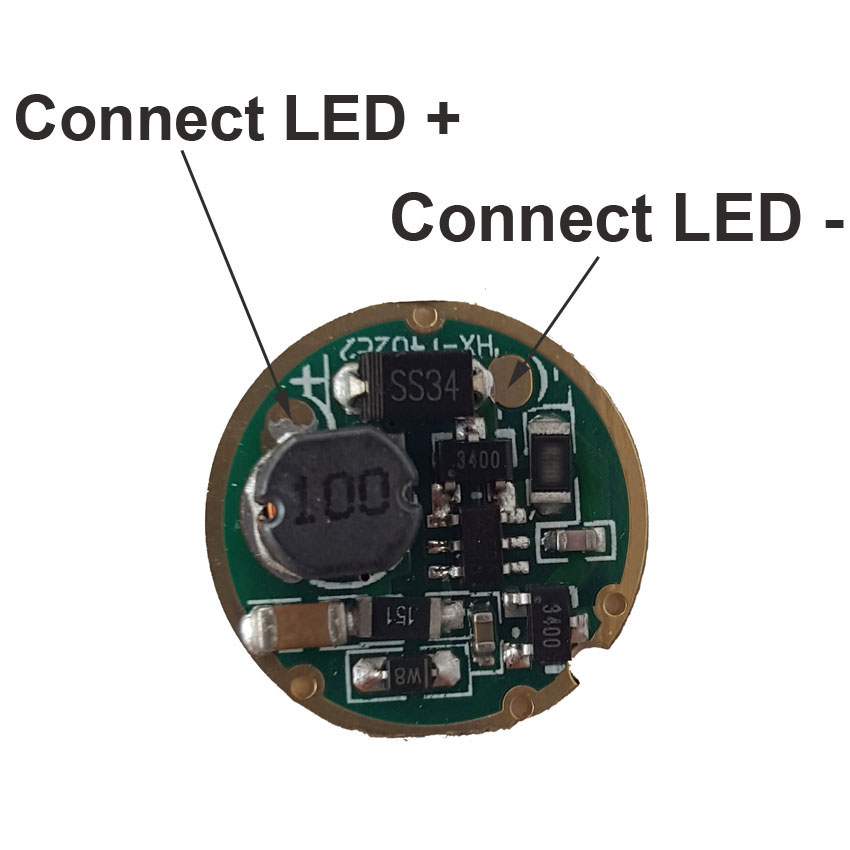 17mm Flashlight LED Driver for XM-L XM-L2 Flashlight Light Input DC3-18V Output 2.92V 0.93A 1 Modes 