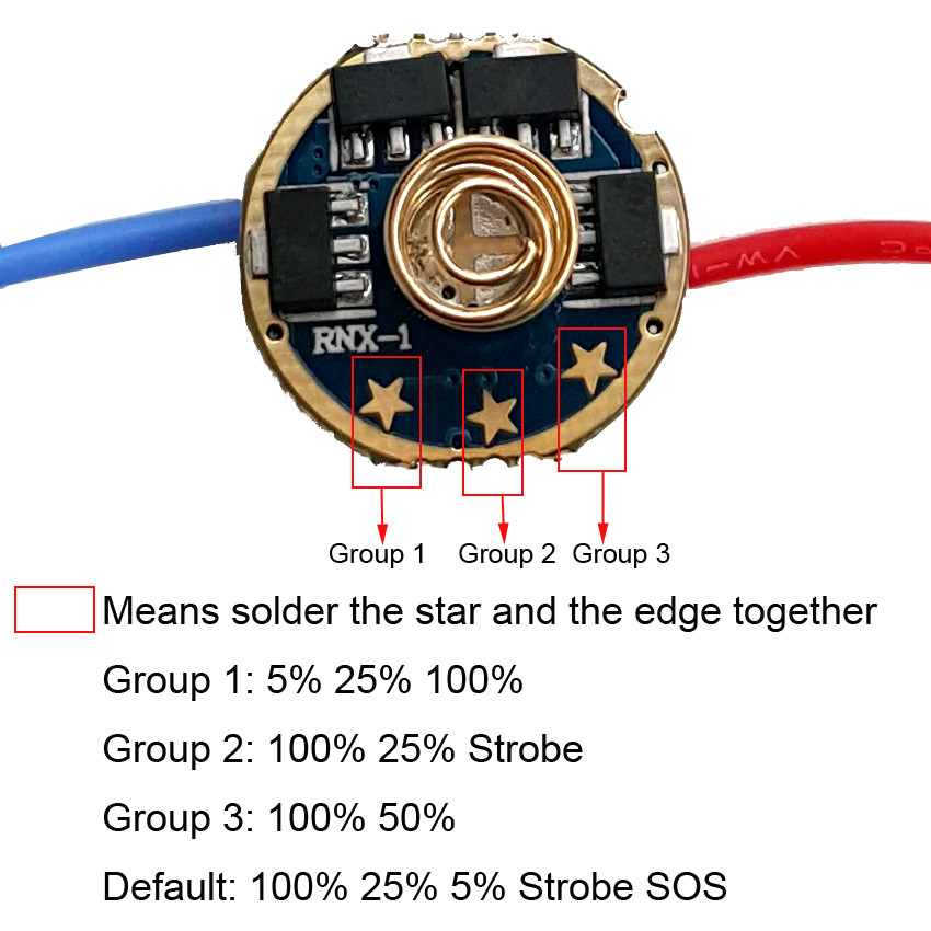 17mm LED Driver 7135 x 8 chip 4 Groups Modes 2.8A for XML XML2 T6 U2 U3 LED