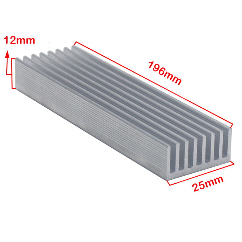 196*25*12mm Aluminum Heatsink for 8*1W or 3*3W Power LED